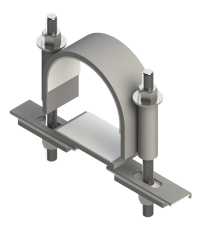 Wood ThermaGlide anti-vibration clamp for thermal growth environments